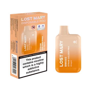 Lost Mary Straw Golden Pina BM600S (20mg) 3 Lost Mary Straw Golden Pina BM600S (20mg)
